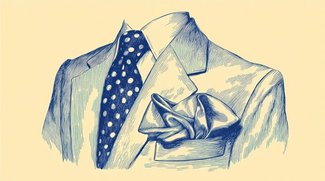 blue suit with polka dot tie clip art preview