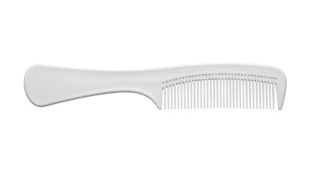 Simple Plastic Hair Comb Flat View on Transparent Background