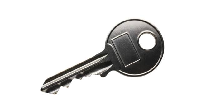 Single House Key Isolated on Transparent Background
