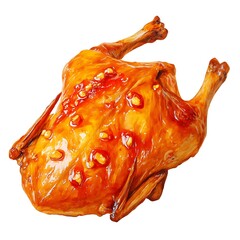 Roasted Chicken with Glaze, Delicious Food Photography.