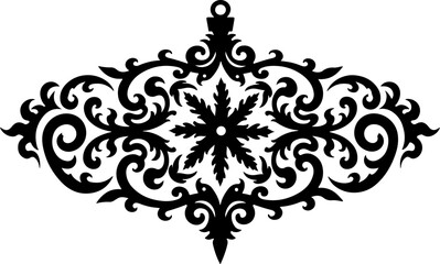Ornate Christmas Ornament  decoration, pattern  Tattoo Vector 