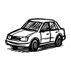 PNG Hand-drawn vintage car illustration.