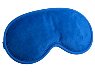 Comfortable Blue Eye Mask Folded Flat – High-Detail Sleepwear PNG, Transparent Background