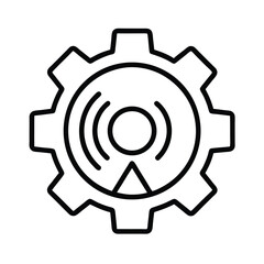 Gear with concentric circles and triangle icon