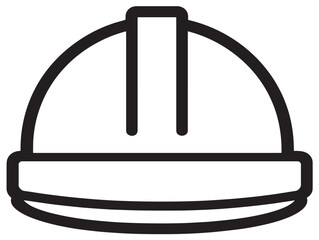 Safety construction helmet in flat vector drawing