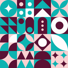 Colorful Geometric Shapes Mosaic