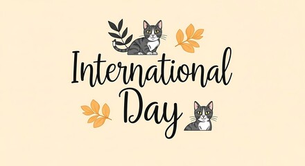Celebrate the joy of International Cat Day with charming feline illustrations