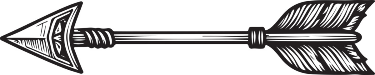 Stylized Arrow With Fletching projectile weapon