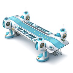 Futuristic Elevated Skyway Transportation System A 3D Render of a Modern Elevated Road.