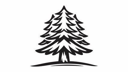 Black and white logo featuring a stylized pine tree silhouette.  
