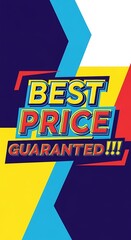 Fototapeta premium Eye-Catching Best Price Guaranteed Promotion with Abstract Geometric Shapes