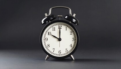 Black alarm clock showing the time