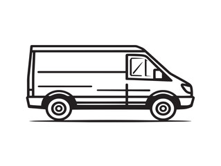 Fast delivery truck symbol in modern vector design