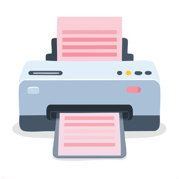 Cute printer flat vector
