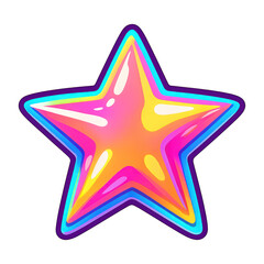 Obraz premium PNG Vibrant colorful glossy star