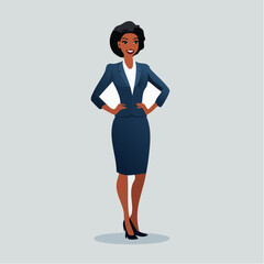 Fototapeta premium Confident African American businesswoman standing with hands on hips