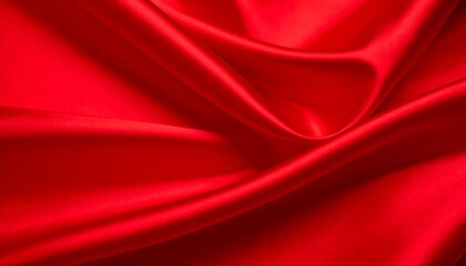 Deep red satin fabric folds