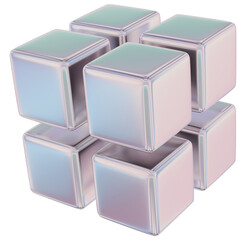 rubik cube 3D Abstract Pastel Iridescent Shape