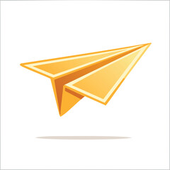 Cute paper airplane flat vector