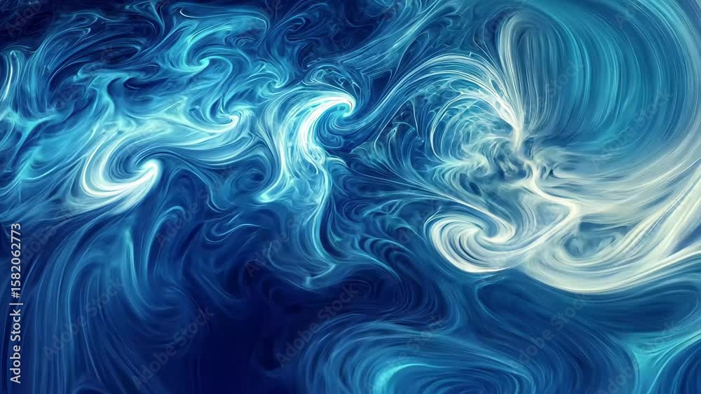 Poster dynamic blue fractal lines create a mesmerizing background with swirling patterns of light and color