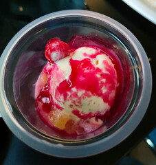 Spoonfuls of happiness! A perfect blend of creamy vanilla, vibrant syrup, and fruity delight in...