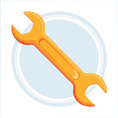 Cute wrench flat vector