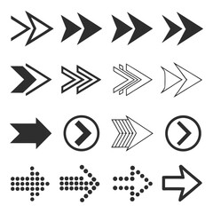 Arrows set of 100 black icons. Arrow icon. Arrow vector collection. Arrow. Cursor. Modern simple arrows. Vector illustration.