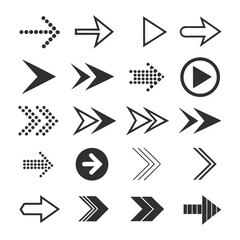 Arrows set of 100 black icons. Arrow icon. Arrow vector collection. Arrow. Cursor. Modern simple arrows. Vector illustration.