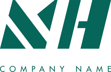 Creative Abstract Initial NH Letter Logo Design