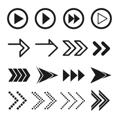 Arrows set of 100 black icons. Arrow icon. Arrow vector collection. Arrow. Cursor. Modern simple arrows. Vector illustration.