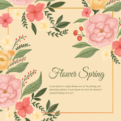 Watercolor Floral Spring Invitation Template