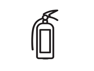 Minimalist line drawing of safety extinguisher icon