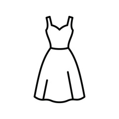 Elegant Female Dress Outline, Fashionable Women's Apparel, Classic Gown Illustration
