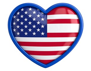 Heart-shaped US flag