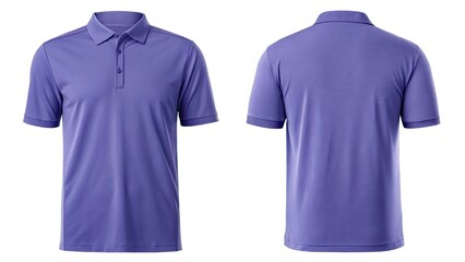 3D Render of Purple and Blue Polo T-Shirts Side by Side Mockup