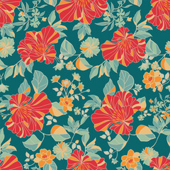 floral green background