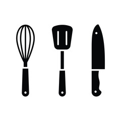 Kitchen Utensils Set Icons, Cooking and Baking Tools Vector Illustration