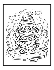 Obraz premium Halloween Gnome Bold & Easy Coloring Pages for Kids and Adults.
