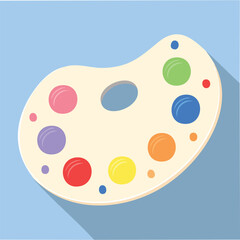 Cute paint palette flat vector