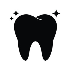  Sparkling Clean Healthy Tooth Icon, Dental Care and Oral Hygiene Vector