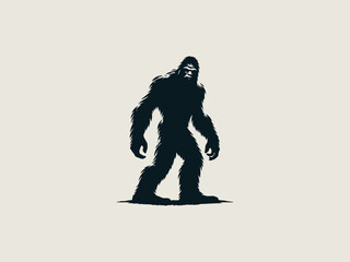 Vintage engraved Sasquatch vector logo for craft breweries or whiskey brands 