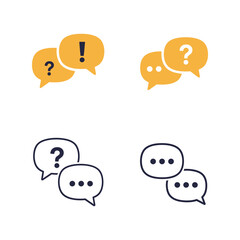  Diverse Chat Bubble Communication Icons Set, Message Interaction Vector Elements