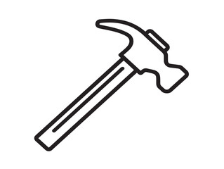 Clean carpenter hammer symbol in 2D vector format