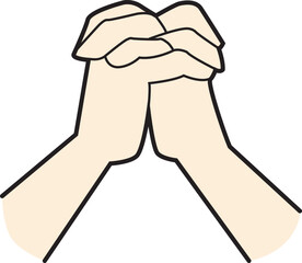 手を組んだ祈りのポーズ