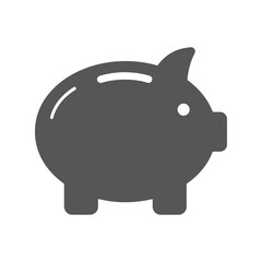  Black Piggy Bank Icon, Savings, Finance, Investment, Budgeting, Financial Planning Symbol