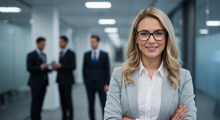 3d illustration of confident indian businesswoman smiling in a modern office environment
