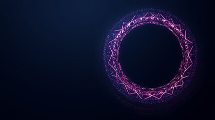 Fototapeta premium Abstract circular frame with glowing lines
