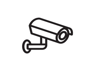 Modern home security camera icon line art