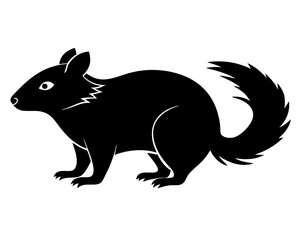 Fototapeta premium This vector art presents a lemming silhouette in black against a clean white backdrop, suitable for ecological or design related projects emphasizing minimalism.