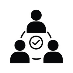Successful Team Collaboration Icon, Group Approved, Business Partnership, Social Network
